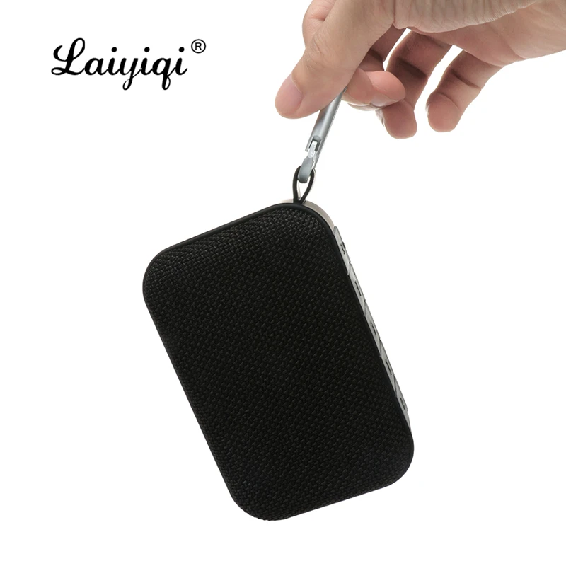 Laiyiqi Fabric art square speaker bluetooth portable metal hook woofer Radio FM Tourism cycle Amplifier MP3 caixa som portatil |