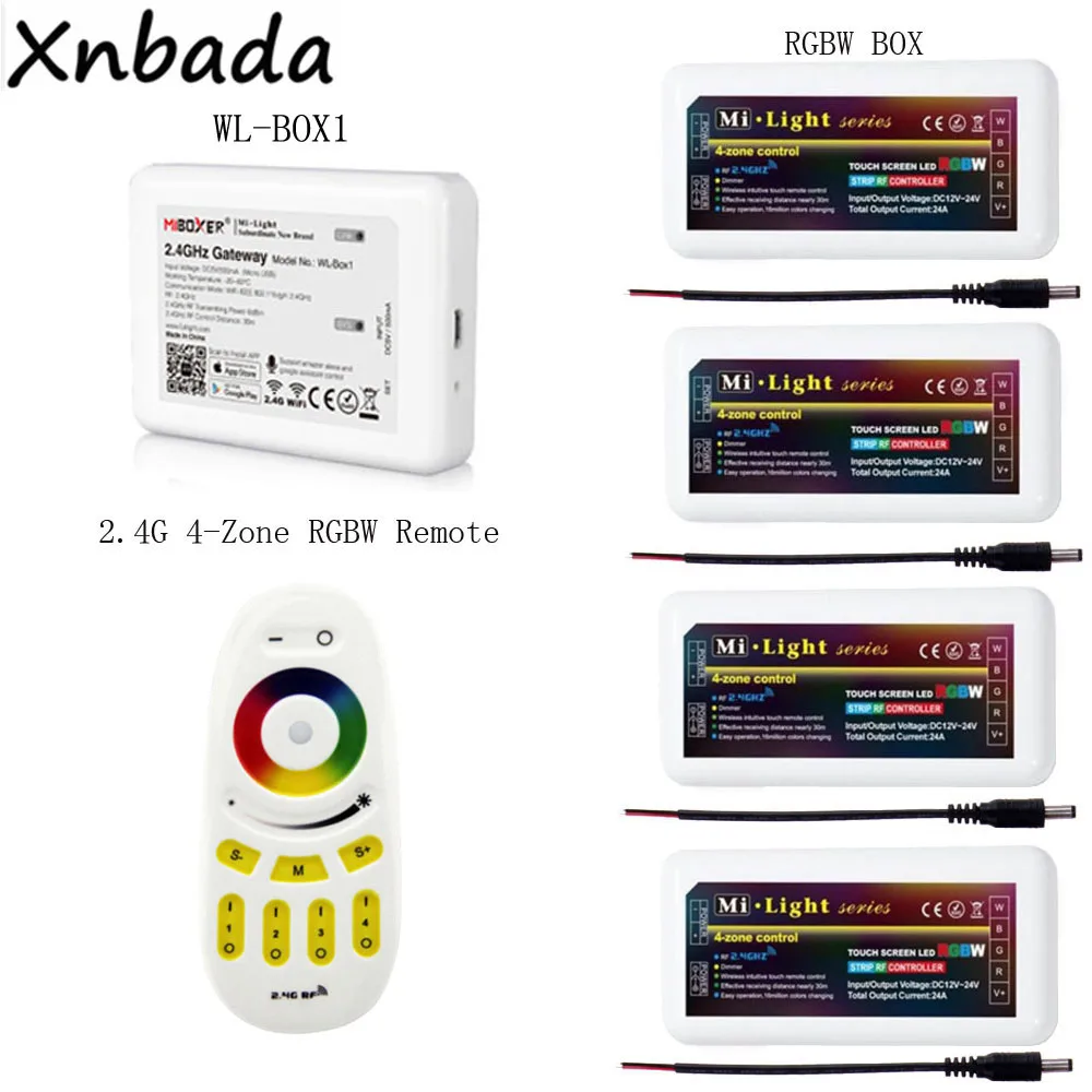 MiBoxer RGBW светодиодный контроллер Milight RF сенсорный дистанционный 2 4G беспроводной