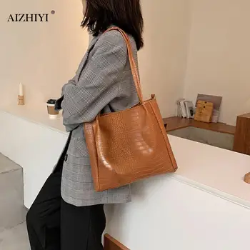 

Women Bucket Shoulder Bag Fashion Alligator PU Leather Big Capacity Handbag Tote Youth Ladies Simple Versatile Bag