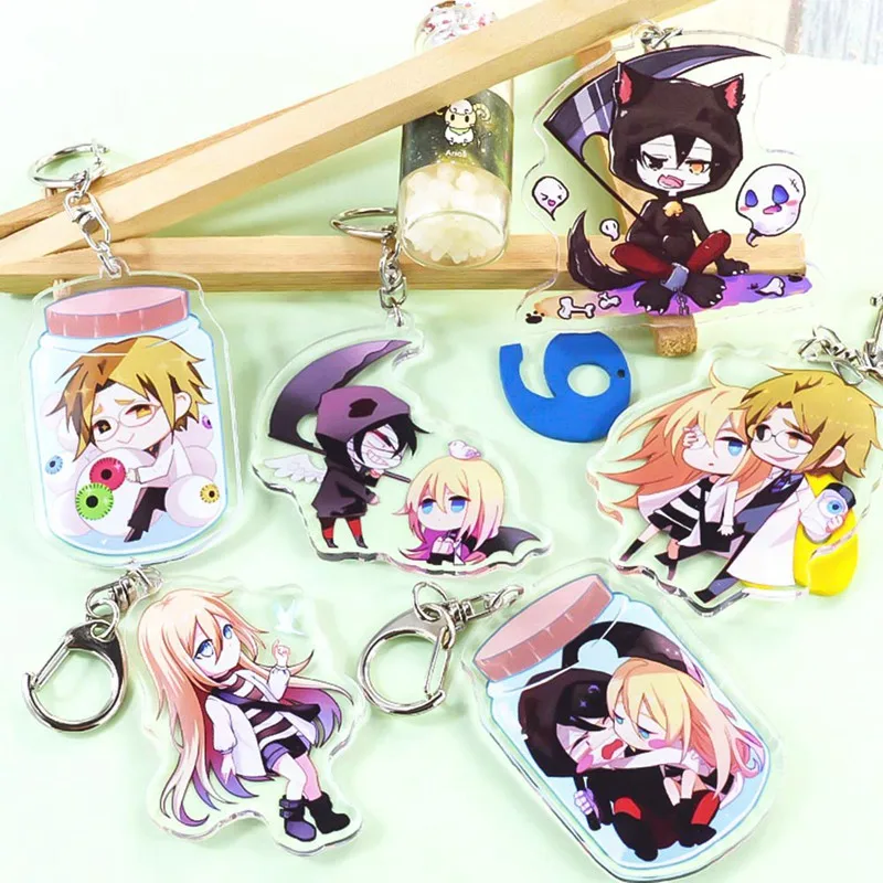 Anime Angels of Death Keychain Acrylic Keyring Cute Kawaii Figure Pendant Keychains Chaveiro Souvenir Gifts