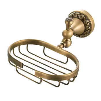 

Vintage Brass Wall Mounted Bath Shower Soap Dish Holder Soap Basket Antique Brass Soap Shelf Tray for Home Bathroom