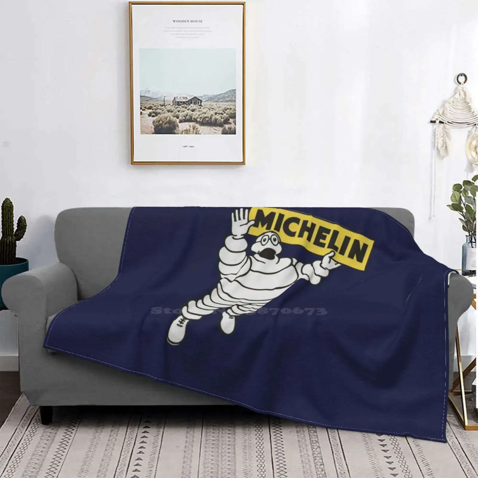 -Vintage Bibendum Adt Aria Condizionata Coperta Moda Morbida Coperta Uomo Bibendum Vintage Motoring Advertt Vintage Adt Car