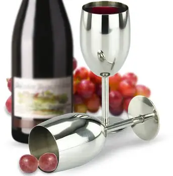

Stainless Steel Wine Glass Cup Double Wall Insulated Metal Goblet With Lid Tumbler Red Wine Mugs In Stock