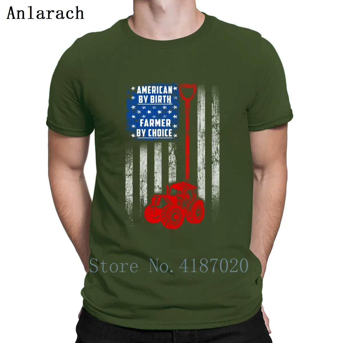 Army Green Фермерская футболка, весенние топы в стиле хип-хоп, строительные размеры, S-3xl, футболка для мужчин, принт, уличная одежда, крутой бренд Anlarach - Цвет: Army Green