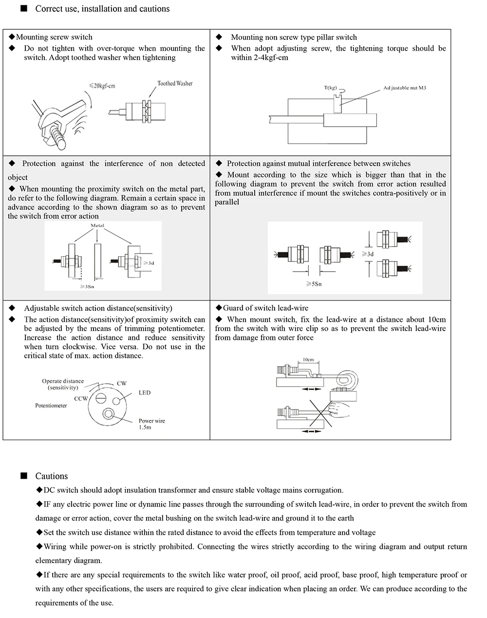 do comprimento m12 de 50mm ip65 tipo