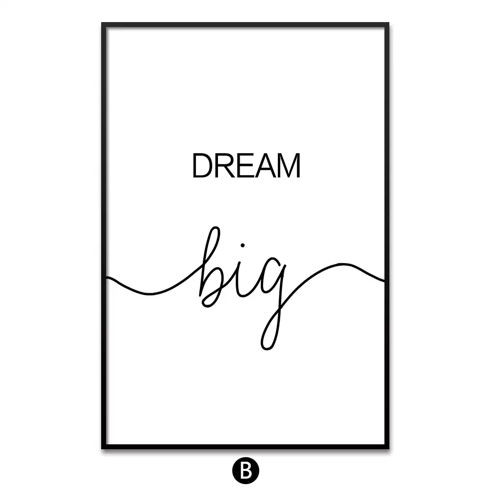 Inspirierende Einfache Spruche Schwarz Und Weiss Leinwand Druck Malerei Wand Poster Wand Kunst Motivieren Wand Malerei Malerei Und Kalligraphie Aliexpress