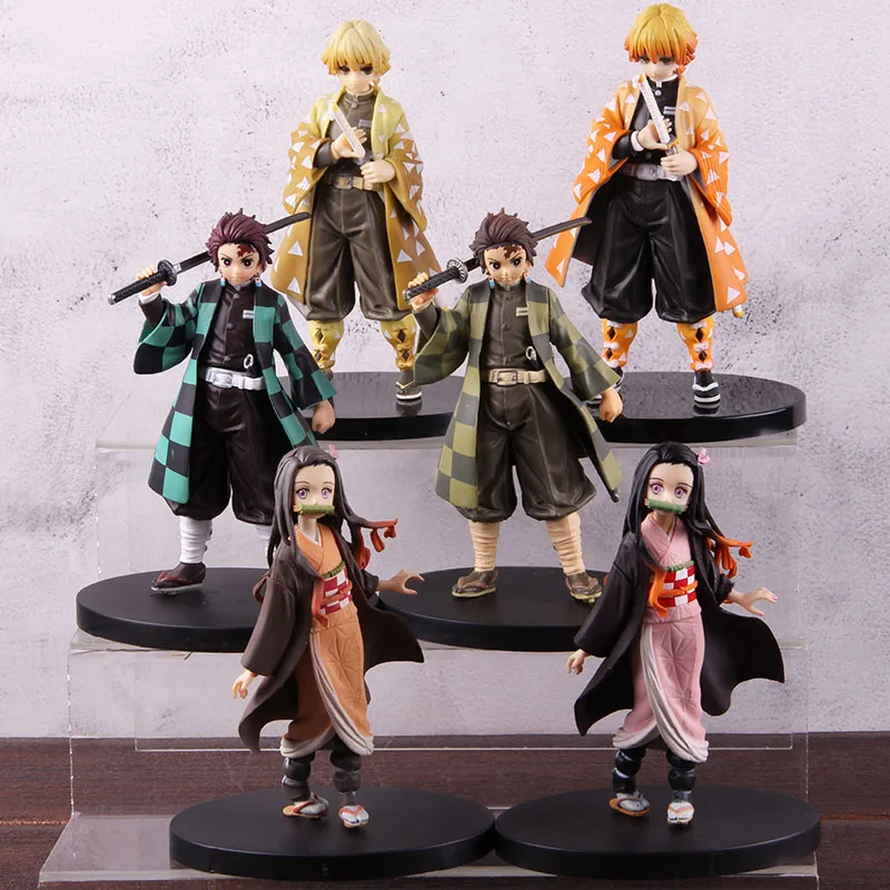 Demon Slayer Kimetsu No Yaiba фигурка Nezuko Kamado Tanjirou Hashibira Inosuke Zenitsu Agatsuma ПВХ Коллекционная модель игрушки
