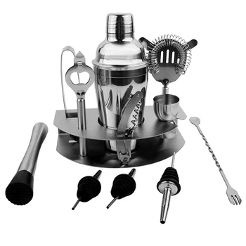 

12pcs/set Cocktail Shaker Set Drinks Strainer Bottle Opener Maker Mixer Bar Wine Tools Stainless Steel Barware Accessories