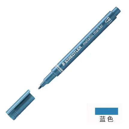 blue 1Pcs STAEDTLER маркерная ручка 8323 металлическое руководство рождественские поздравительные открытки приглашения знак в маркер 1 шт - Цвет: blue 1Pcs