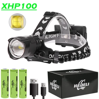 

LED Headlamp XHP90.2 XHP100 Headlight 18650 Head Lamp USB Rechargeable Head Flashlight XHP90 Zoom High Powerful Fishing Lantern