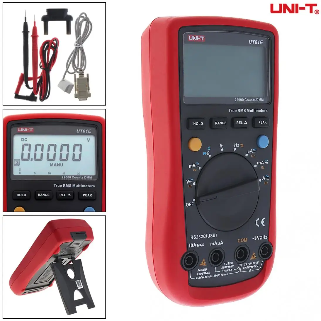 

LCD Display 22000 Counts Handheld Digital Multimeter with Backlight and Adapter Socket Support Data Retention Peak Measurements