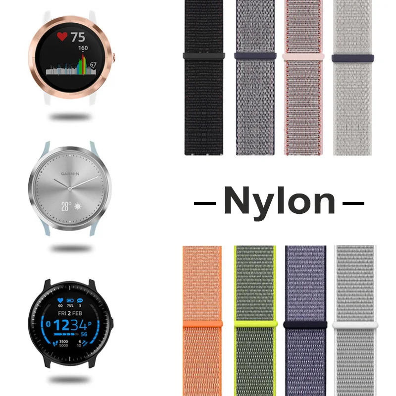 Нейлоновый ремешок для Garmin Vivoactive 3 Vivoactive3 4/Vivomove HR/Forerunner 645/Venu Смарт Браслет часов |