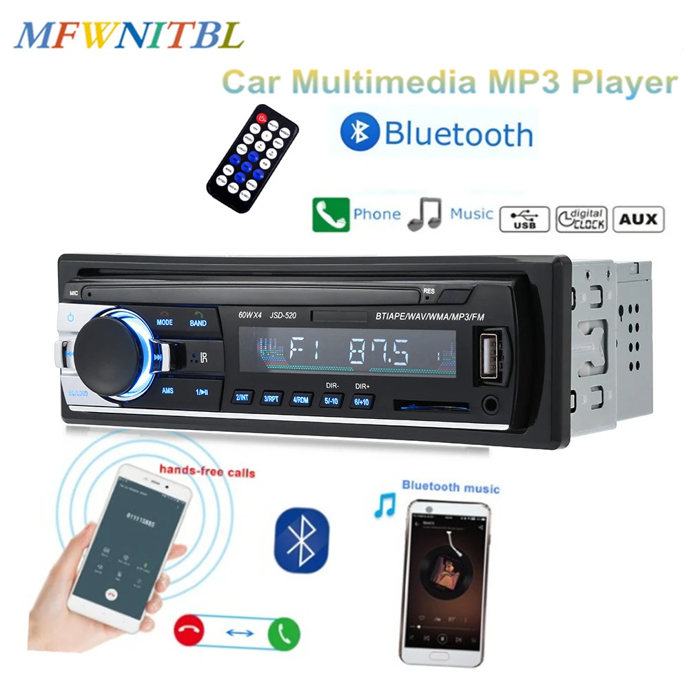 LTB FM автомобильный радиоприемник с Bluetooth стерео автомагнитола FM/AUX в приемник JSD 520