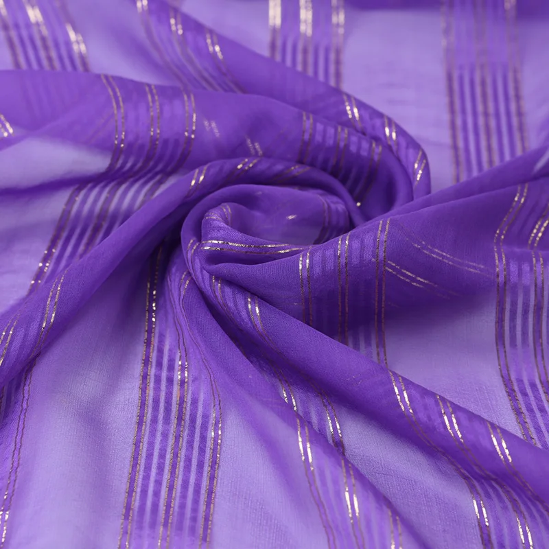 Purple Новое поступление шелковой ткани с металлическим люрексом смесь шелковой ткани для женщин сексуальное роскошное платье - Цвет: Purple
