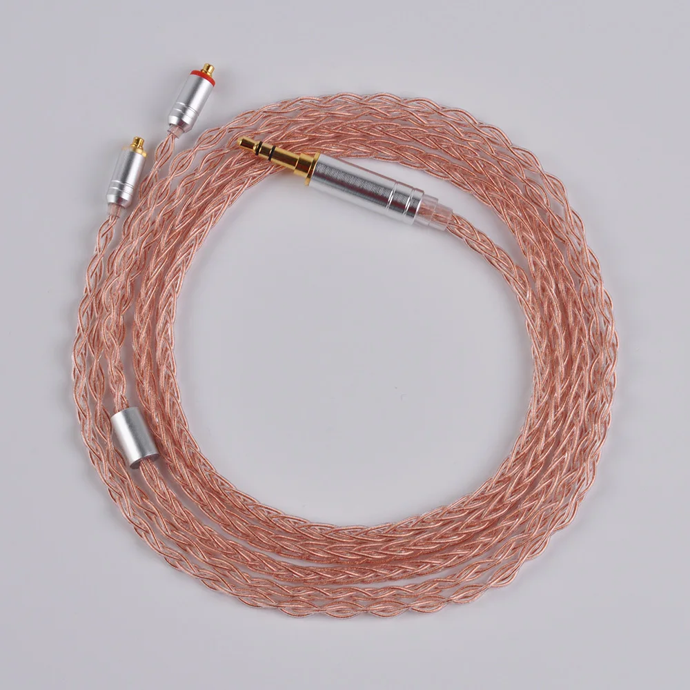 Kinboofi 8 Core с серебряным покрытием Медь кабель 2,5/3,5/4,4 мм балансный кабель с MMCX/2pin разъем для AS10 ZS10 LZ A5 HQ12 QT2