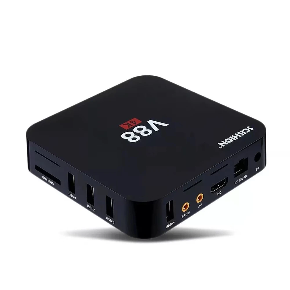 ТВ-приставка Android 4K ТВ-приставка V88 1 ГБ ОЗУ 8 Гб ПЗУ RK3229 Смарт Android WiFi 2,4G Топ-приставка четырехъядерный медиаплеер