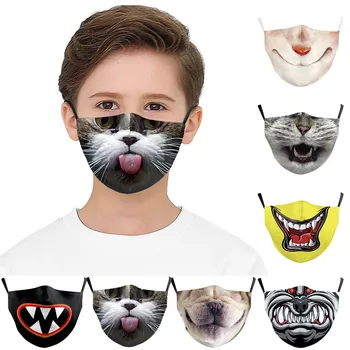 

1PC Children Cartoon Face Cover Dustproof Foggy Haze Print Cover Headwear Motorcycle Washable Face-Mask Wholesale Large Stock
