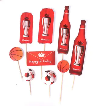 

Yiwa Summer Cool Beer Bottle Cake Card Cake Decoration Cake insertion paper non-toxic trustworthy quality