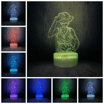 

Anime Luffy Lamp Japan cartoon night light Acrylic 3D Illusion bulb kids bedroom decor child gift story lighting
