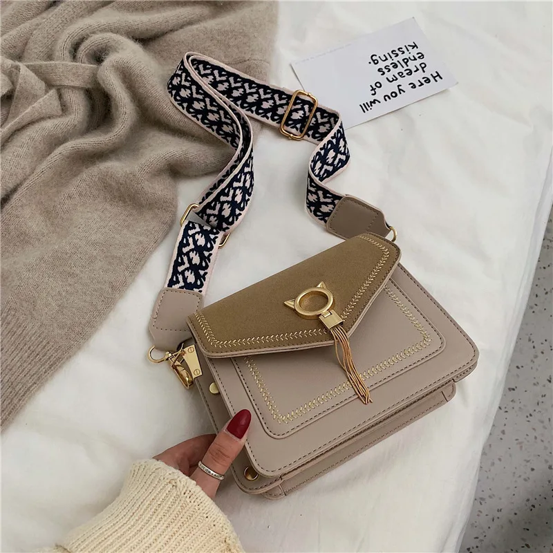 

Online Celebrity Bag Women's 2019 New Style Autumn And Winter Popular Versitile Fashion Broadband Messenger Bag Korean-style Squ