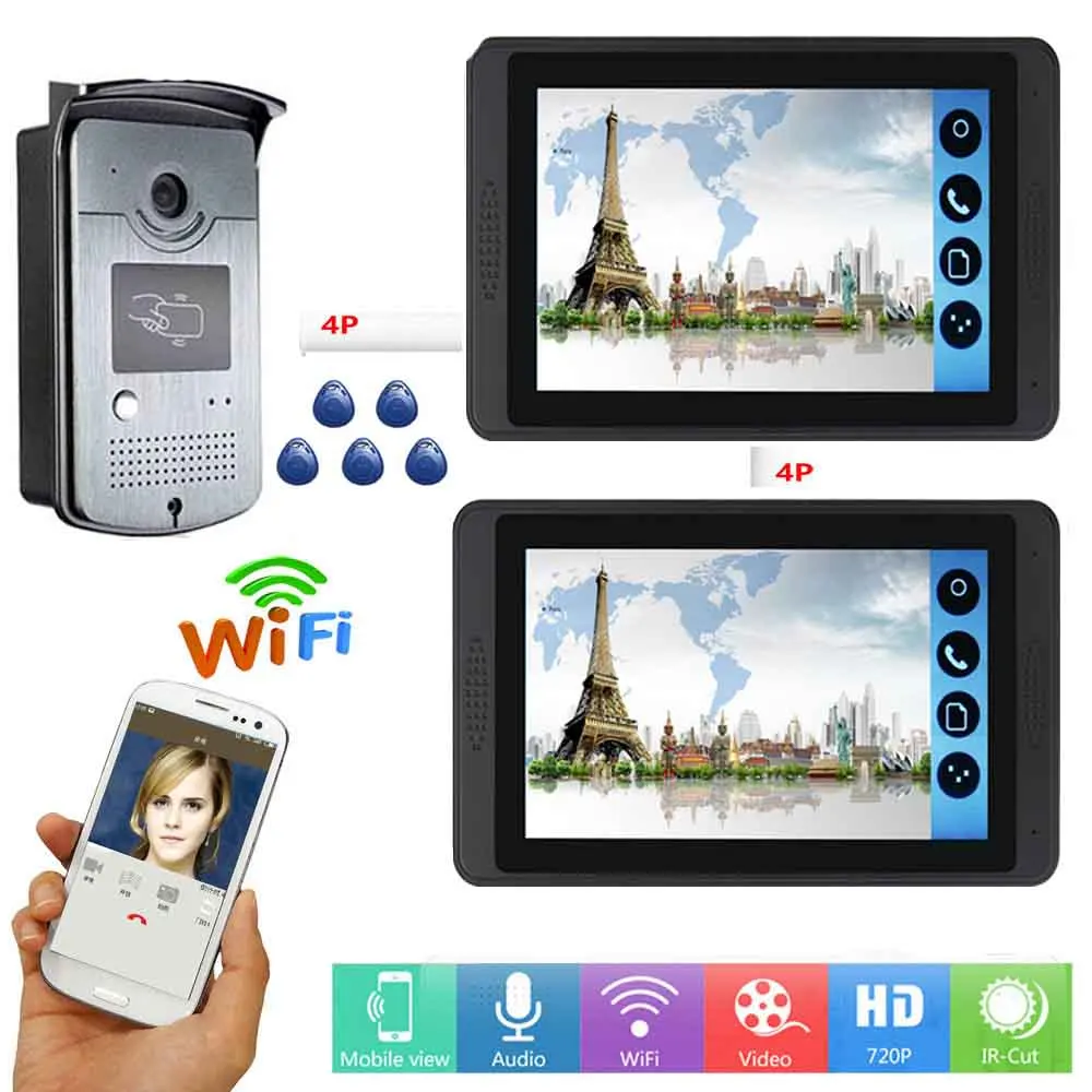 618620MEID12 SmartYIBA " Wifi проводной дверной звонок камера Видео дверной телефон Электронный магнитный домофон комплект 12 В Питание Кнопка выхода ИК-видения - Цвет: 618620MEID12