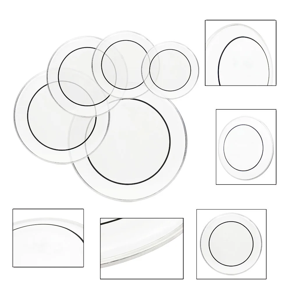 Transparent Drum Heads 5Pcs (22", 16", 14", 13", 12")