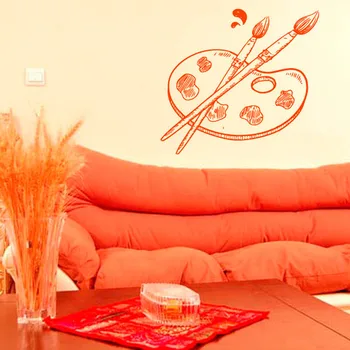 

Palette And Brushes Painting Wall Sticker Home Decor Kids Children Room Decoration Wallpaper Art Murals Nursery Wall Decals