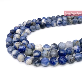 

Natural Stone New Arrival New Blue Sodalite Gem Round Beads 15" Strand for Jewelry Making Pick Size 4 6 8 10 12MM Wholesale