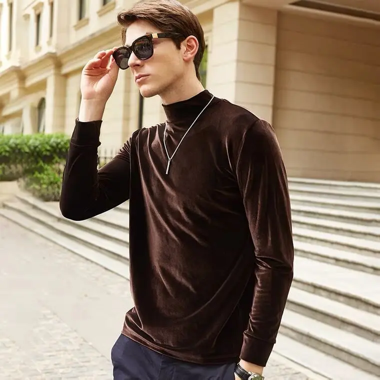 half turtleneck velour shirt tops 