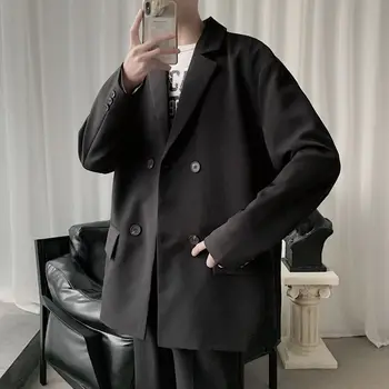 

EWQ / men's wear Double breasted suit casual loose korean trendy new blazers for male 2020 spring clothes long sleeve 9Y1691