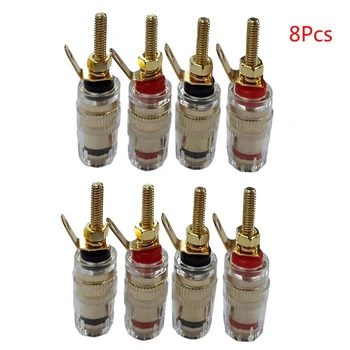 

8pcs 42MM Gold Plated Speaker Terminal Binding Post Low frequency Amplifier Connector Long Plug for 4mm Banana Plugs