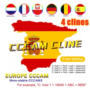

1/2 year Spain CCCAM 4 lines Oscam CCCAM for Europe Germany Portugal Poland Best stable Cccam for TV satellite receiver DVB-S2