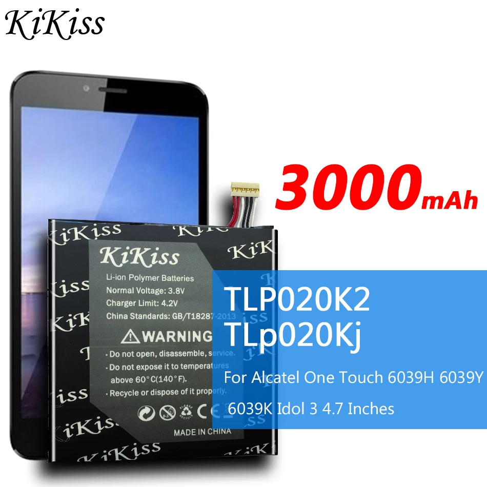 Мощный аккумулятор 3000 мАч для Alcatel One Touch Idol 3 (4 7) 6039 6039H 6039Y 6039K TLP020K2 TLP020KJ бесплатный