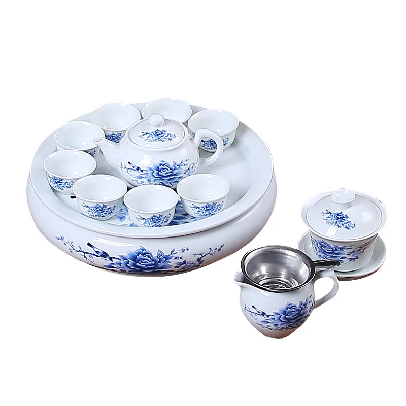 Chaoshan kung fu tea set white porcelain teapot cups tray gaiwan bowl towel ceremony 1 | Дом и сад