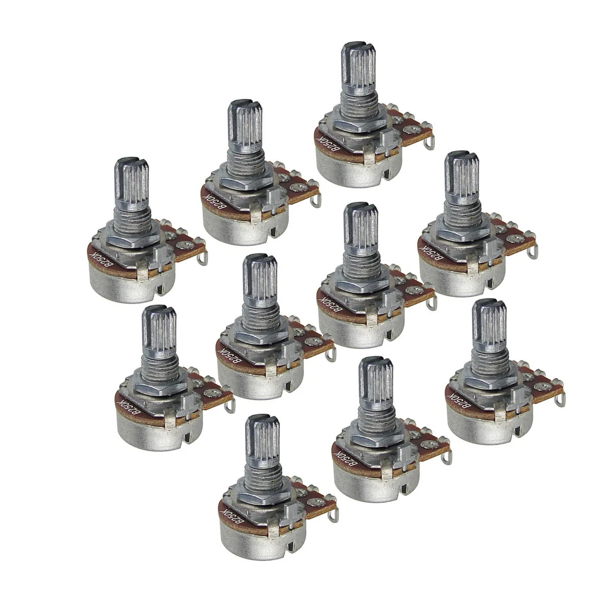 FLEOR 10pcs 250k Potentiometer Guitar Mini Potentiometers B250K Linear Taper Short Split Shaft 15mm | Спорт и развлечения