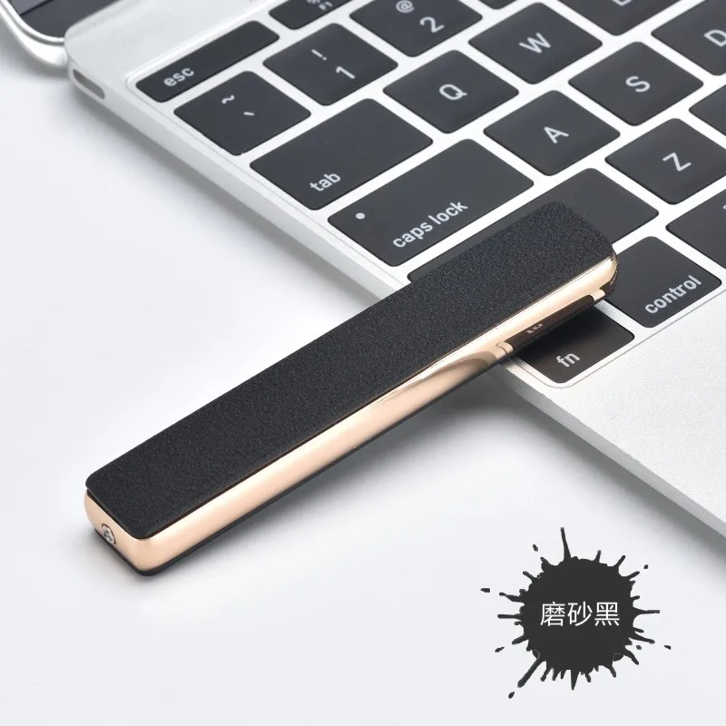Мини USB Электронная дуговая Зажигалка для зарядки Плазменные зажигалки для сигарет ветрозащитная беспламенная электрическая зажигалка без газа гаджеты для мужчин - Цвет: Frosted Black