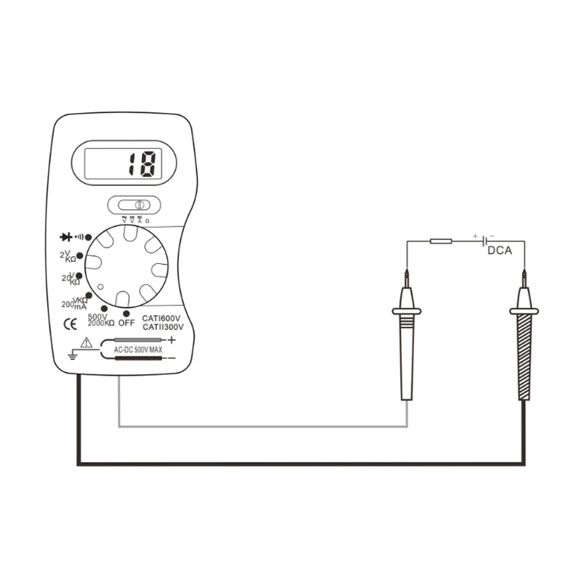Urijk M300/DT830B цифровой мультиметр портативный тестер наконечника AC/DC мультиметр с проводом ручка кабельный тестер
