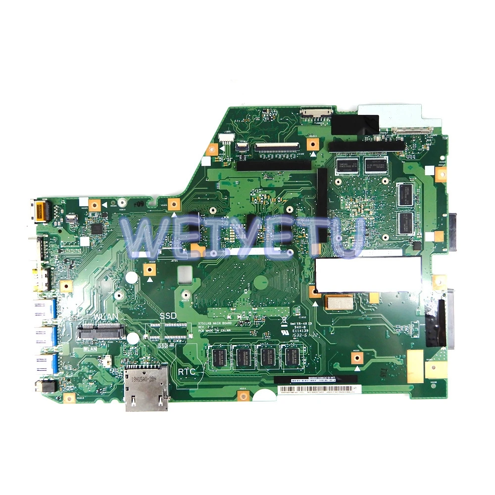X751LX i5-5200CPU материнская плата для ноутбука Asus X751L X751LK X751LD X751LJ X751LB A571L A571LX LK материнская плата для ноутбука Testado Trabalh