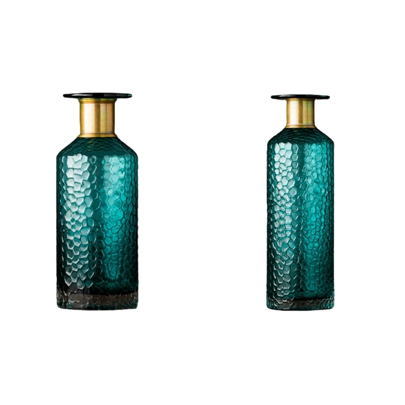 2X Modern Nordic Glass Gold Concave Snake Flower Vase Living Room Arrangement Hydroponics Home Decoration-B & A | Дом и сад