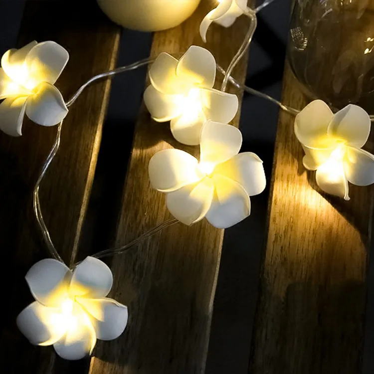 LED String Lights Plumeria Rubra Lighting Chain INS Room Decorative Lights Battery Box String Lights Wedding Outdoor Holiday Lig