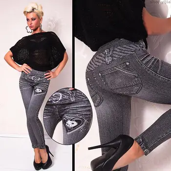 

Woman Leggings Trendy Super Deal Jeans Type Legging Jeans Work Out Leggings Gray Style Demin Legging Fashion