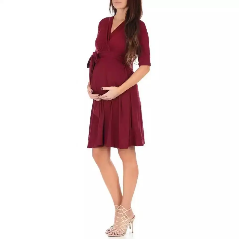 Pregnancy Half Sleeve Women Summer Dress