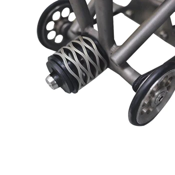 

TWTOPSE Pro Wave Spring Bike Rear Shock For Brompton Folding Bicycle Suspension 304 Stainless Steel Spring Titanium Bolt Part