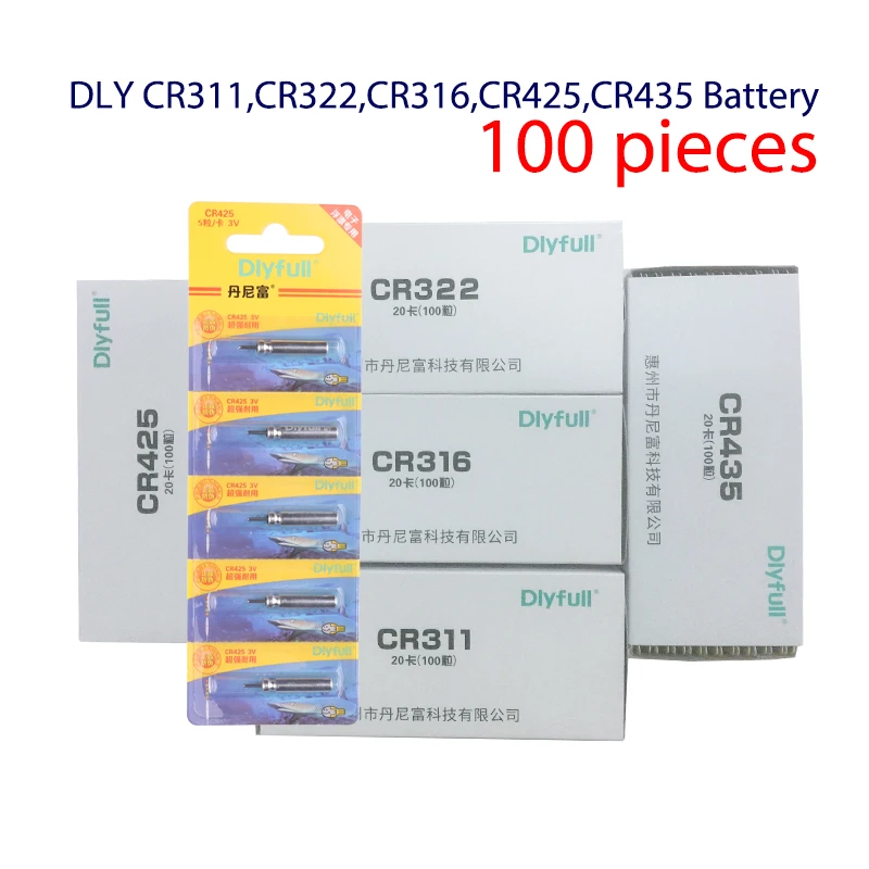 100pcs/lot CR311 CR316 CR322 CR425 CR435 Luminous Electric Battery Fishing Floats Lithium Pin Battery  Fishing Tools Accessories