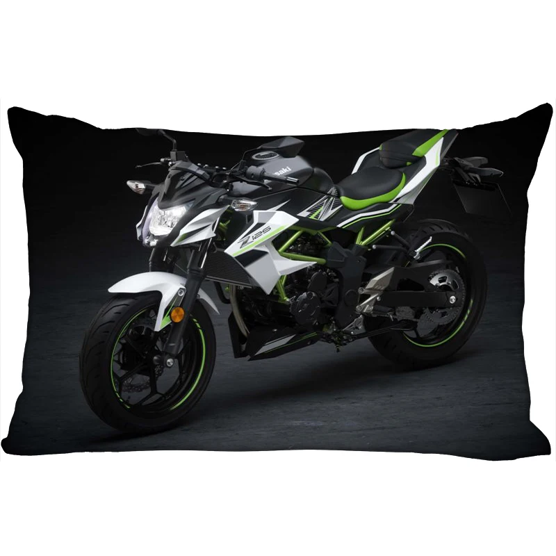 New Custom Motorcycle Printing pillowcover Two sides Standard Satin Silk Soft Rectangle Pillowcases zipper More size - Цвет: 12