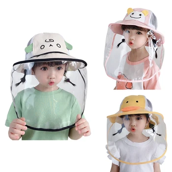 

Cute Baby Detachable Hat Large Brim Face Cover Sun Hat Daily Summer Anti Droplet Protection Hat