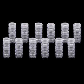 

12Set 5 Layers Stackable Clear Round Plastic Storage Box for Small Parts Jewelry