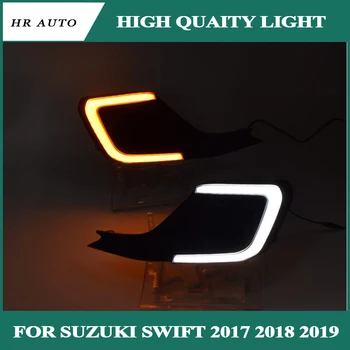 

DRL Daytime Running Light fog lamp For Suzuki Swift 2017 2018 2019 Turning Yellow Signal style Relay Waterproof 12V LED CAR