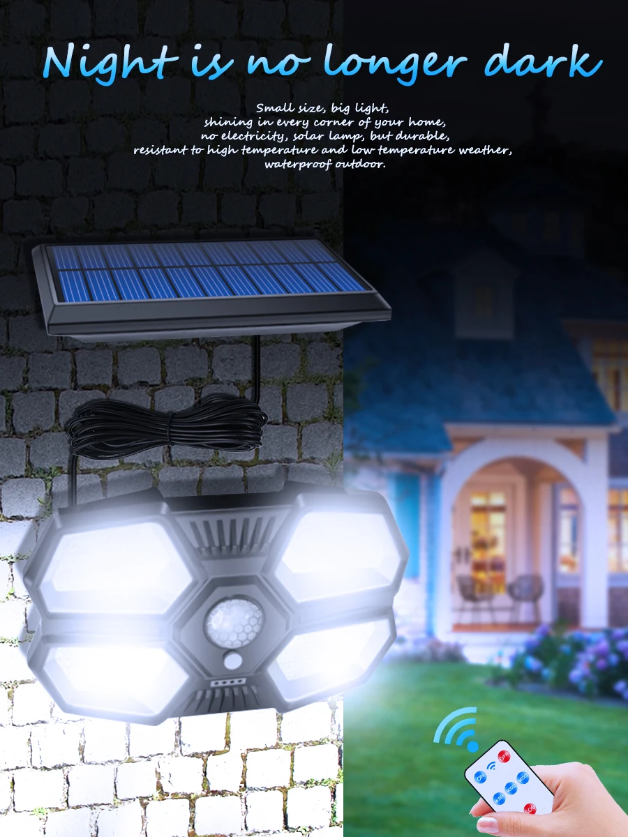 solar garden lights Solar Lights Outdoor Waterproof Solar Wall Lamp with 4 Lighting Face 3 Mode Easy to Install Perfect for Patio Yard Garden Garage led solar lights