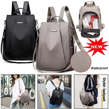 

Women's Anti theft Backpack Waterproof Oxford Large Female Girl Shoulder Bags Large Capacity Solid Color Casual Mochila Travel